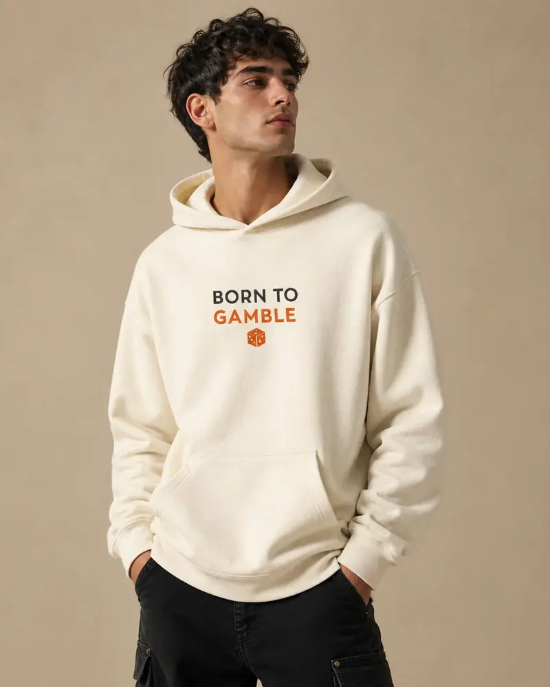 Hoodie Born To Gamble Crème
