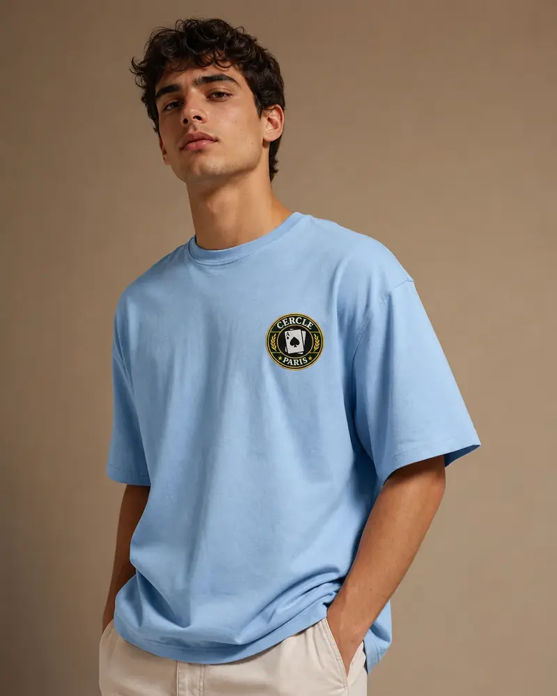 T-shirt Cercle Paris Patch Bleu ciel